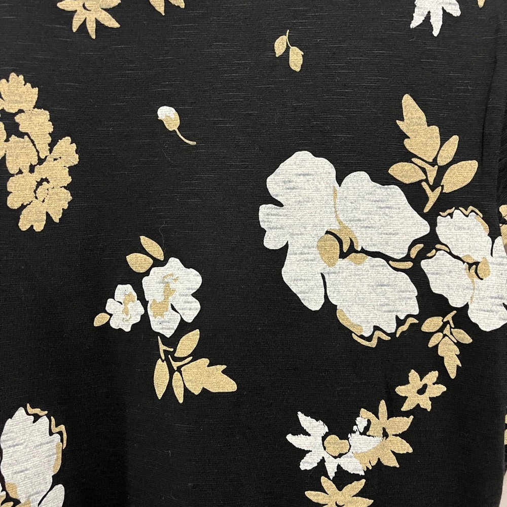 Toad&Co | AMELIA SHORT SLEEVE DRESS BLACK FLOWER PRINT  women’s L - Picture 7 of 12
